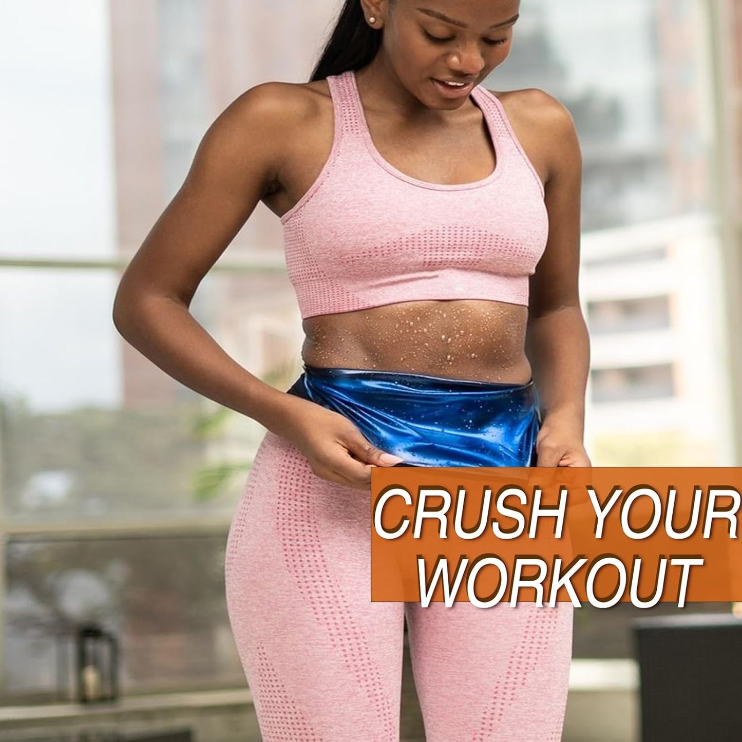 Skiennix Waist Trainer Sweat Belt - Sauna Slimming Band for Women | Lower Belly Fat Reduction