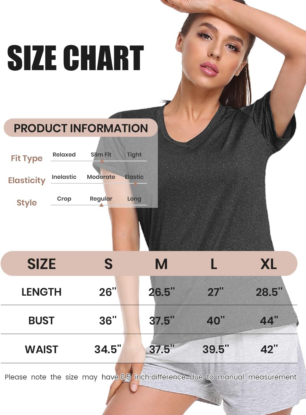 Skiennix Women's Moisture-Wicking Athletic V-Neck T-Shirts - 5-Pack, Short Sleeve, Comfortable Fit