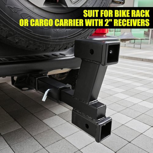 KAIRAY Trailer Dual Hitch Extender Adapter - 2-Inch & 10-Inch Riser/Drop, 10,000 lbs Towing Capacity