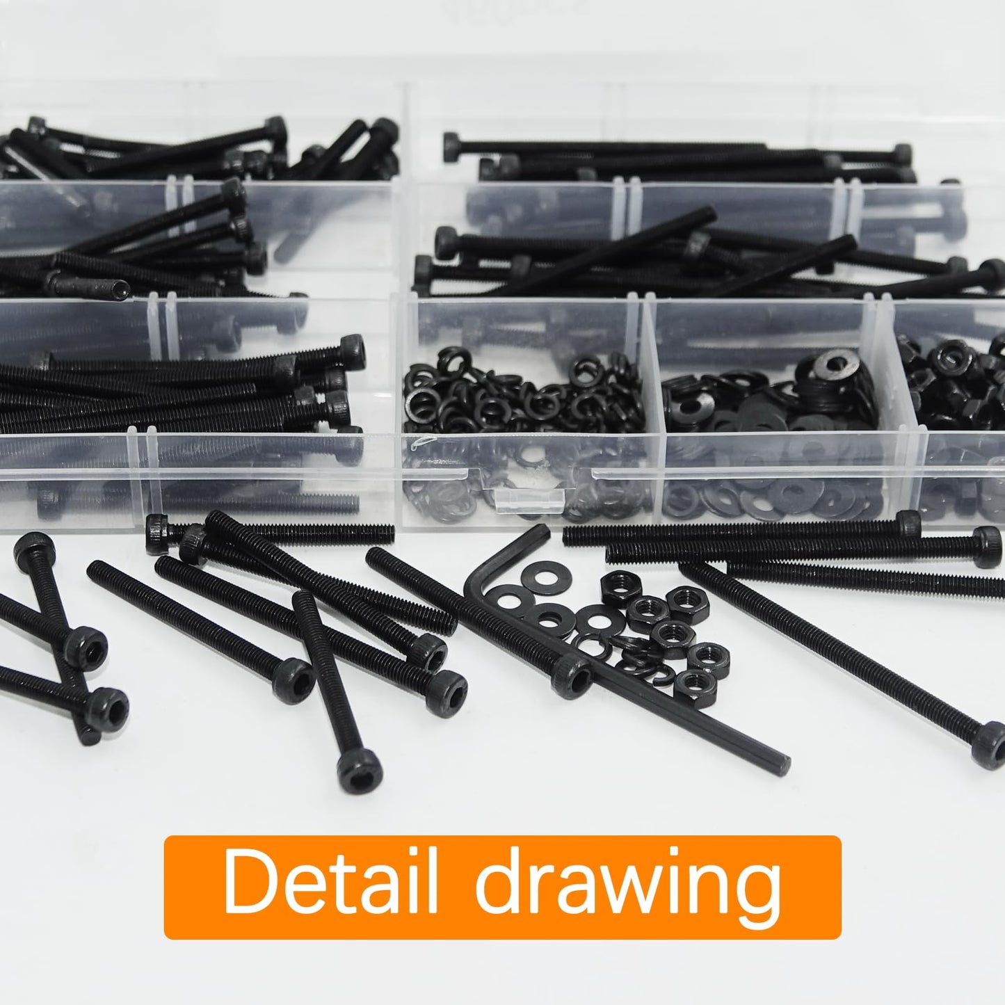 461 Pieces M3 x 30mm /35mm /40mm /45mm /50mm Socket Head Screws M3 Long Screws Metric Screws Bolts Washers Nuts Kit Machine Screw Assortment Kit 12.9 Grade Alloy Steel Fully Threaded for Furniture