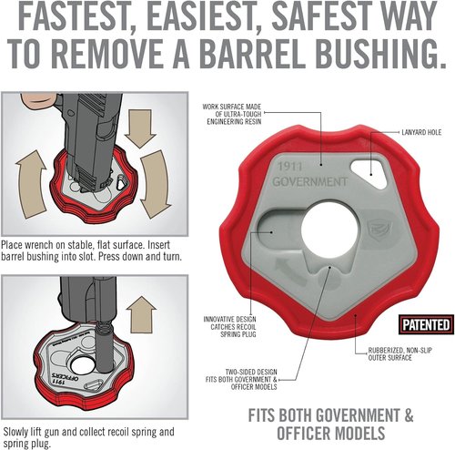 Real Avid 1911 Smart Wrench – Easy Barrel Bushing Removal with Spring Retention and Non‑Marring Resin for 1911 Government and Officer Models