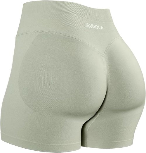 AUROLA Workout Shorts for Women - No Roll-Up, Squat-Proof Scrunch Seamless Compression | Multiple Sizes