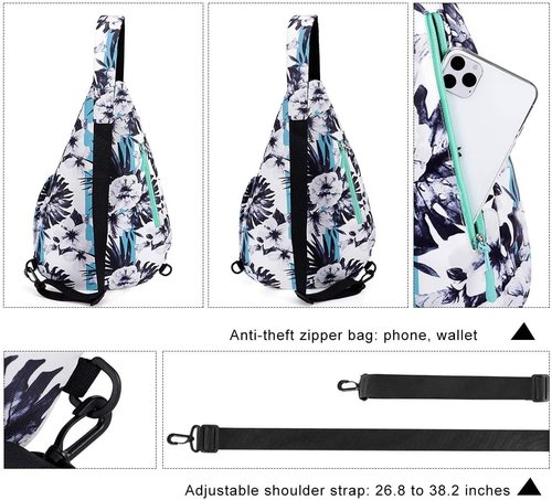 HUA ANGEL Crossbody Sling Bag - Lightweight Waterproof Chest Bag for Travel & Hiking