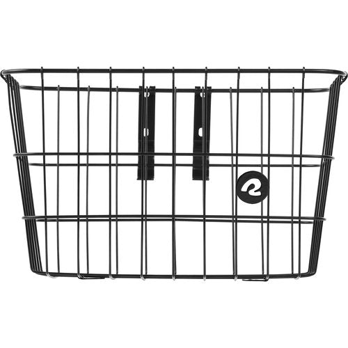 Retrospec Apollo X Steel Large Front Bike Basket - Fixed Struts, Weather-Resistant Steel, Reinforced Handlebar Clamps, and Adjustable Legs
