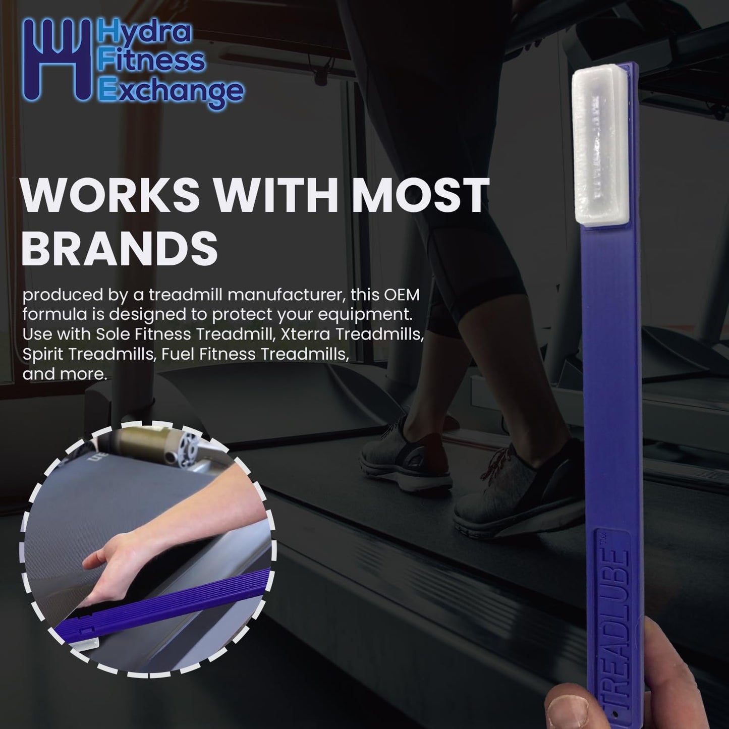 HYDRA FITNESS EXCHANGE Treadmill Wax Stick APPLICATOR by TREADLUBE Easy to USE P/N WAXAPP - Made in USA