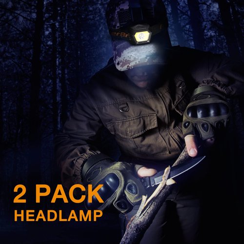 EverBrite 2-Pack Headlamp, Rechargeable LED Waterproof Headlight, USB Powered Head Lamp with Motion Sensor & Zoom, Ideal for Emergencies, Camping, and Outdoor Adventures