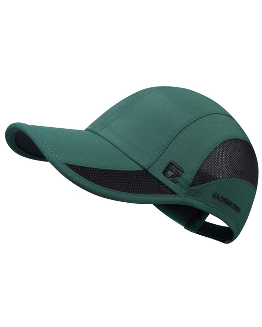 GADIEMKENSD Cooling Running Hat Quick Dry Summer Baseball Cap UPF50+ Sports Sun Caps Breathable Mesh Trucker Dad Hats Unstructured for Golf Tennis Hiking Gym Camp Blackish Green S/M 6 7/8-7 1/4
