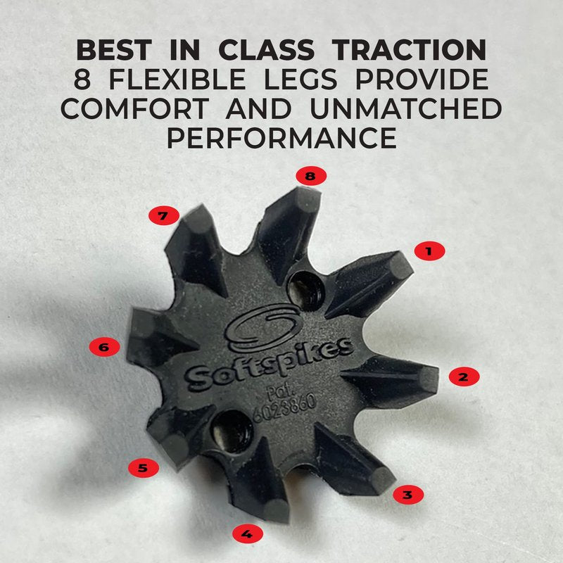 Softspikes Black Widow Golf Cleats Fast Twist 3.0 - 18 Replacement Spikes - Black - Also Fits Tri-Lok, SLIM-Lok, and Tour Lock Cleat Insert Systems