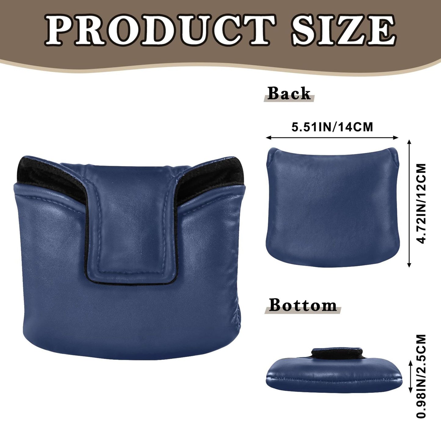 Navy Blue Mallet Putter Cover Headcover Magnetic Golf Head Covers Headcovers