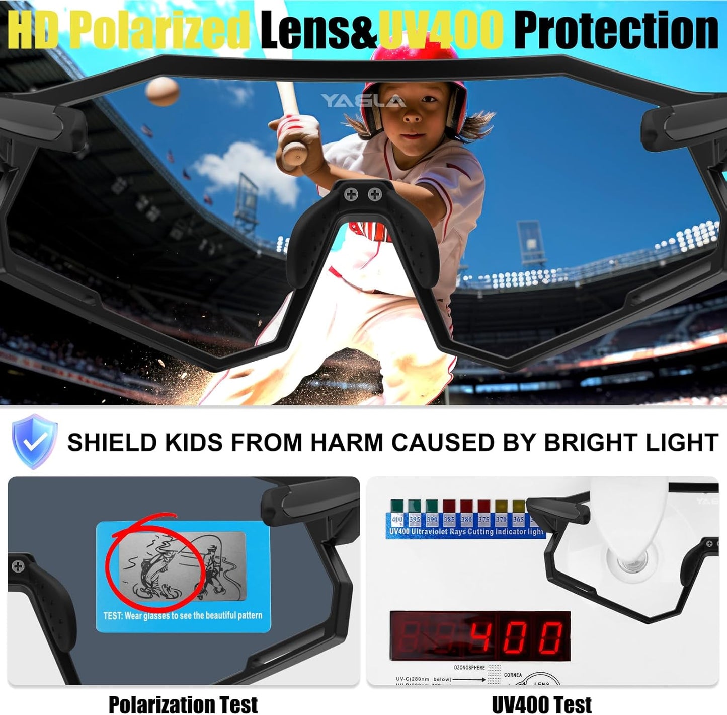 Polarized Kids Sunglasses - Ultra-Light TR90 Frame | UV400 Protection for Boys & Girls