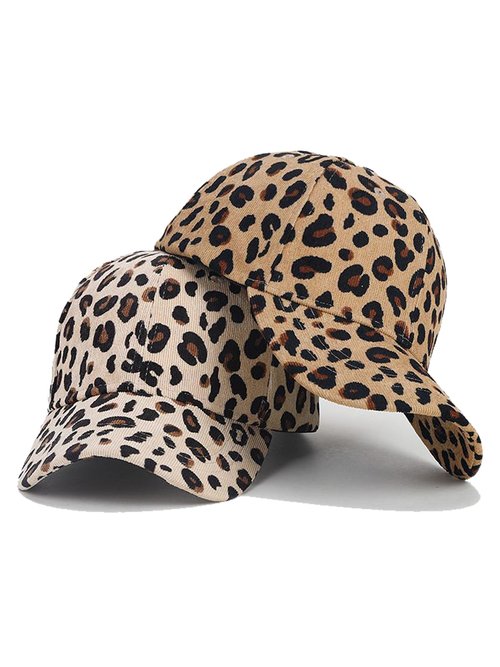 Nanwansu Adjustable Baseball Cap Leopard Print Hat Cotton Sunhat Headwear Outdoor Shade Sports Cap Beige