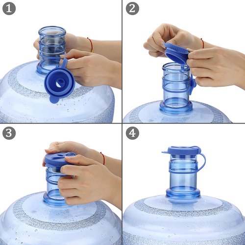Kokone 2 Pack Water Bottle Handle with 8 Pcs Water Jug Cap 5 Gallon Plastic Water Bottle Lift Handle,Energy Saving 5 Gallon Water Jug Handle Non-Slip Jug Handle Bottle Handle for 5 Gallon