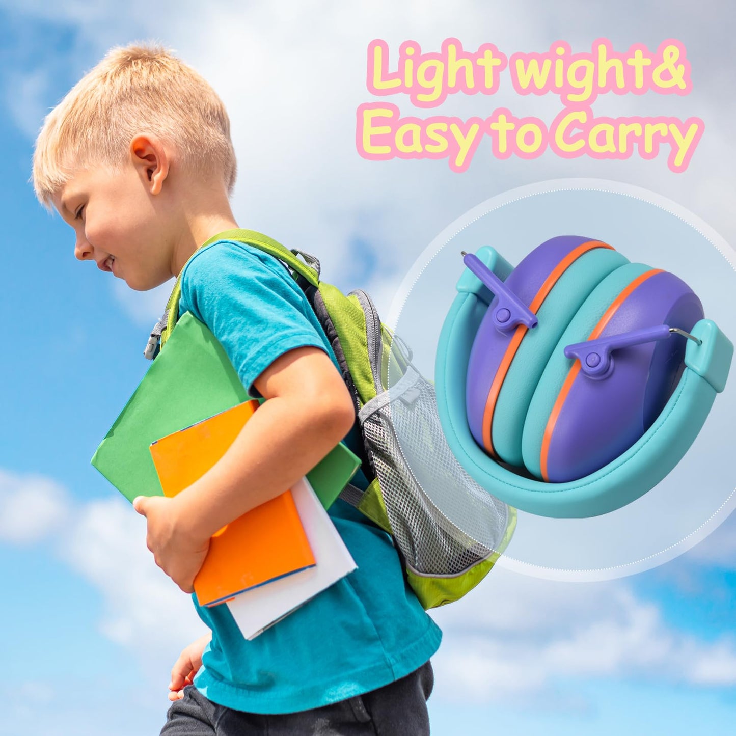 Onhear Kids Noise Cancelling Headphones, NRR 26dB Kids Ear Protection Earmuffs for Autism, Toddler, Children, Noise Cancelling Sound Proof Earmuffs/Headphones for Concerts, Air Shows, Fireworks