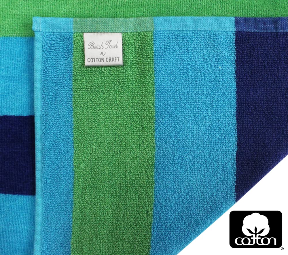 COTTON CRAFT Extra Wide Beach Towel for Two - Oversized 58x68
