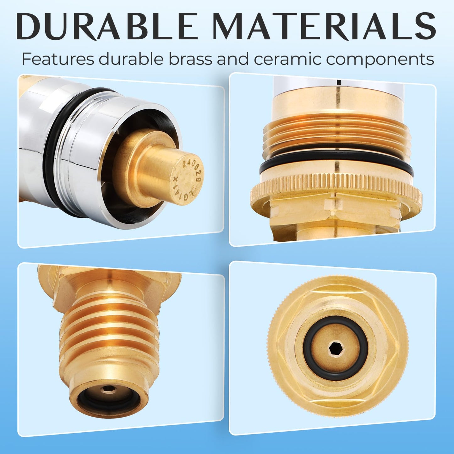 GR-47450000 for Grohe 1/2' Thermostatic Cartridge, for grohe 47450 cartridge, 47450 Compatible with Grohtherm 1000, 2000, Auto 2000 Systems, Precision Temperature Control, Brass