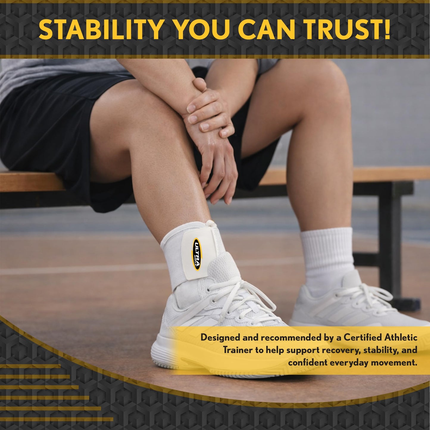 Ultra 360® Lace Up Ankle Brace with Figure-8 Straps – Ankle Stabilizer for Sprained Ankles & Injury Recovery – Sports Ankle Brace for Basketball, Volleyball & Running – Adjustable Brace for Men, Women & Teens