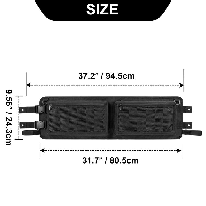 PGmoon Golf Cart Ceiling Storage Bag, Golf Cart Overhead Organizer Bag Compatible with Club Car Precedent,Tempo, Onward, Black