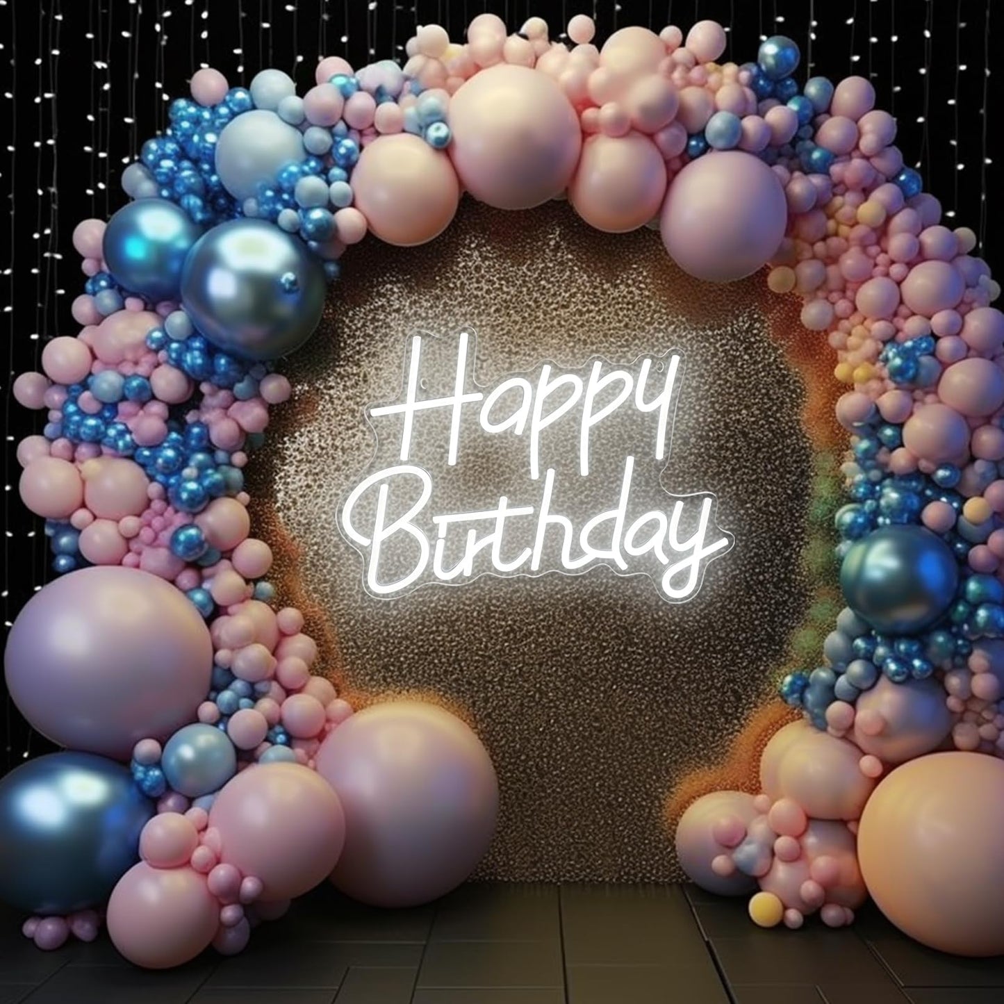 Happy Birthday Neon Signs for Party Decor Dimmable LED Birthday Neon Light for Wall Decor Light Up Happy Birthday Led Signs for Backdrop Birthday Any Ages Bday Celebration Decoration, White