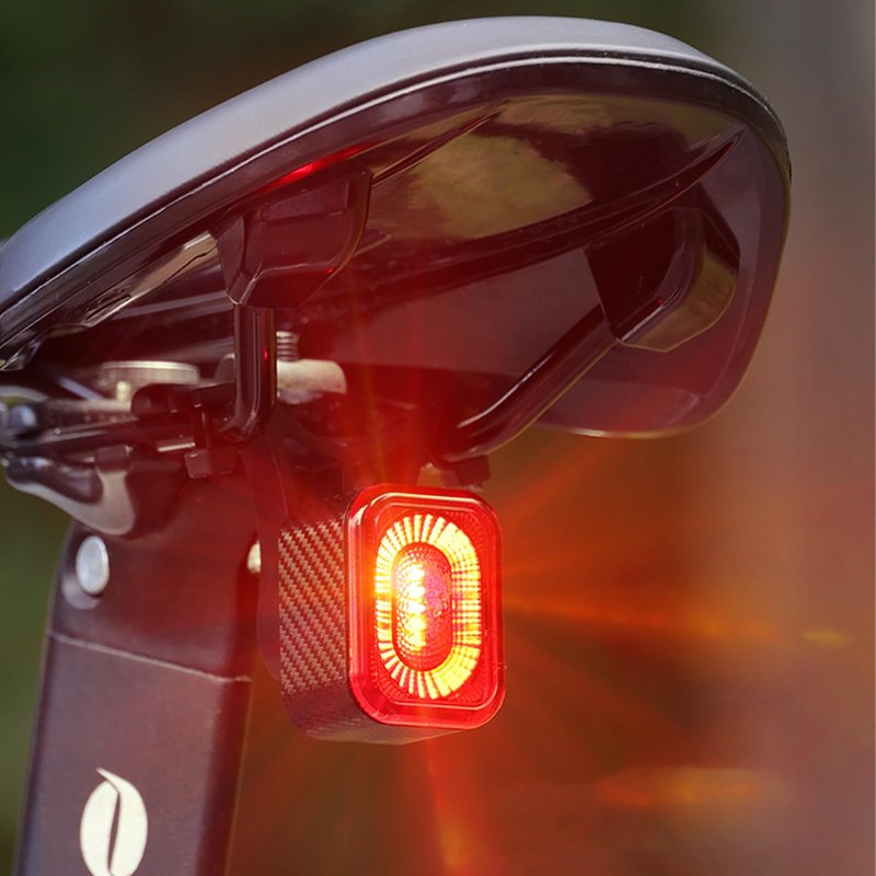 Smart Brake Sensing Bike Tail Light, IPX6 Waterproof USB-C Rechargeable Rear Light with 4 Modes & Same Frequency Induction for Night Cycling Safety