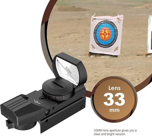 Aomekie Red Green Dot Gun Sight Scope - 4 Reticles Reflex Sight with 20mm Mount Rail