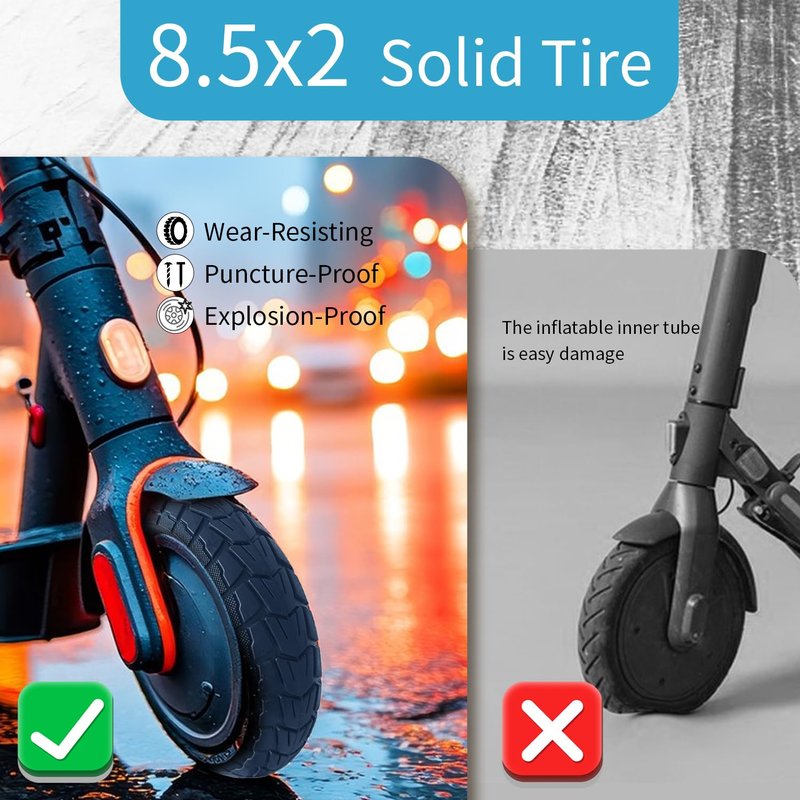 50/75-6.1 Off-road Solid Tire, 8 1/2 x2 Scooter tire, 8.5x2 Scooter Tubeless Solid Tire, for Gotrax GXL V2/XR/APEX Xiaomi M365/M365 Pro/Pro 2/1S/ 3/3 Lite Scooter (2 Pack) (C)