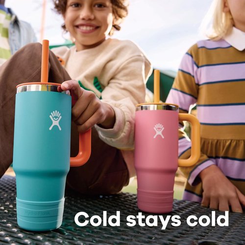 Hydro Flask Kids 24 Oz Insulated Travel Tumbler - Handle, Lid & Straw in Coconut Cream