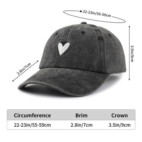 Womens Baseball Caps, Cute Heart Hat, Valentines Mothers Christmas Honeymoon Birthday Gifts for Girlfriend Mom Grandma Wife Aunt Sister Mrs Mimi Gigi