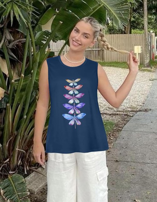 JOELLYUS Women's Casual Tank Tops - Sleeveless Crew Neck Tunic Shirt for Summer | Loose Fit