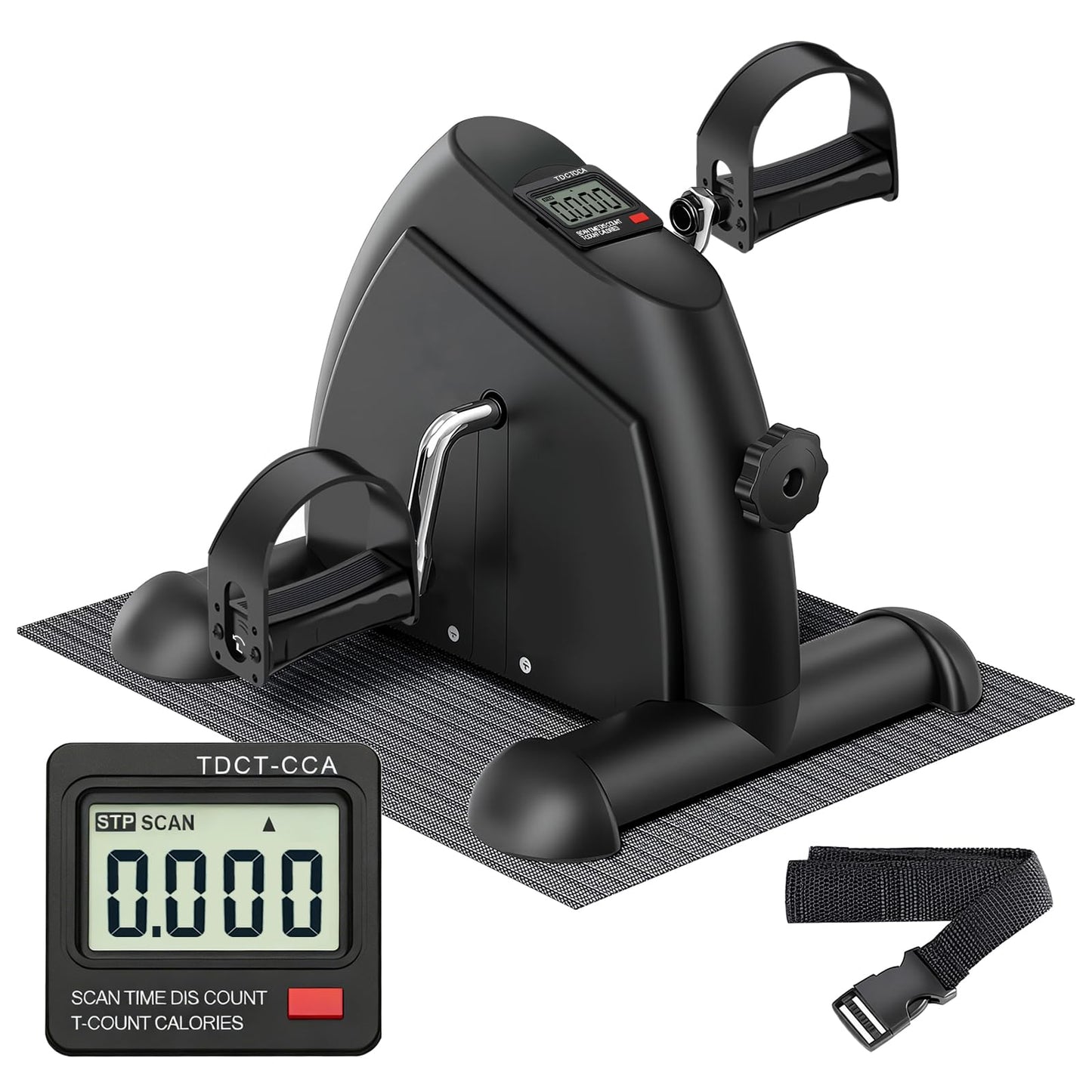 Mini Exercise Bike: Portable Under Desk Bike Pedal Exerciser Foot Cycle Arm & Leg Pedal Exerciser with LCD Screen Displays & Adjustable Resistance for Home/Office