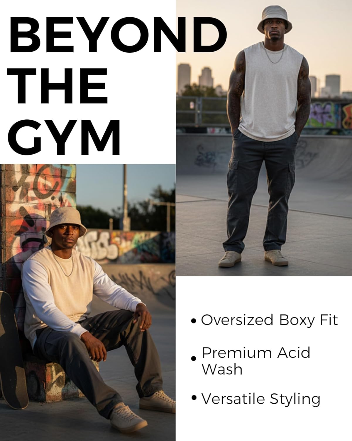 Skiennix Sleeveless Muscle Tank Tops - Vintage Washed Heavyweight Cotton | 3 Pack for Gym Workouts