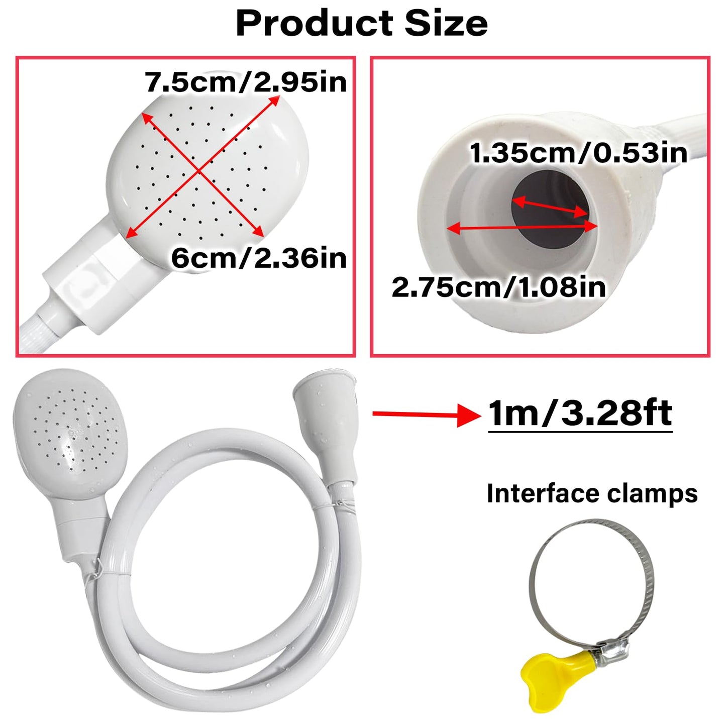 3.28FT/1M Sink Spray Hose,Faucet Sprayer Hose,Sink Hose Attachment for Portable Hand Held Shower Head Sprayer,Shampoo Sprayer Hose for Bathing Baby,Pets,Washing Hair,Rinsing Vegetables