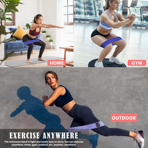 Moss Performance Premium Fabric Resistance Bands Set, 3 Workout Band Levels, for Strength Training, Pilates, Yoga, Physical Therapy, Home Exercise, & More