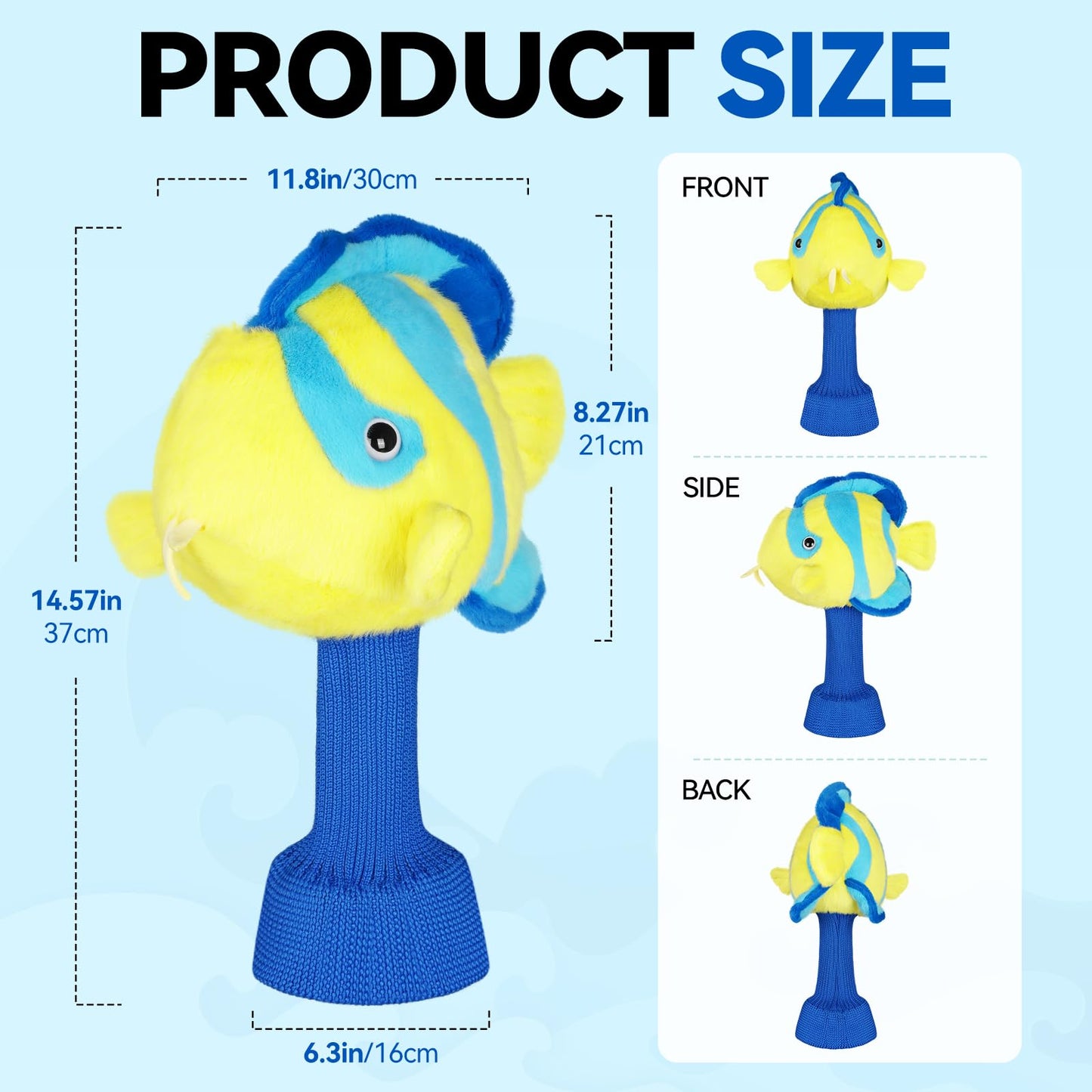 LZFAN Golf Club Covers for Drivers Funny Driver Headcover Animal Golf Club Head Covers Golf Gifts for Men Women Plush Cute (Angelfish for Driver)