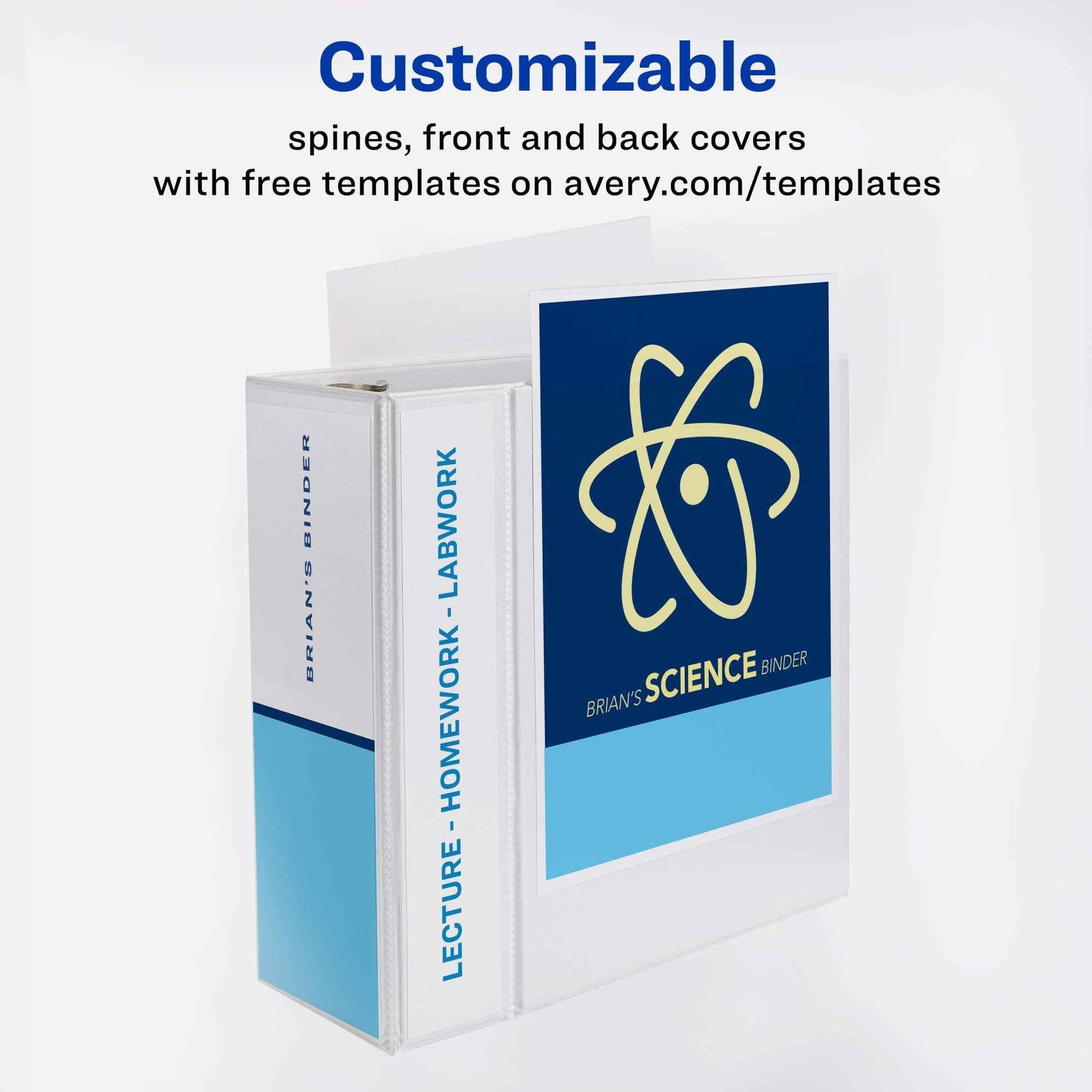 Avery(R) Durable View 3 Ring Binder, 5 Inch EZD Rings, 1 Black Binder (09900)