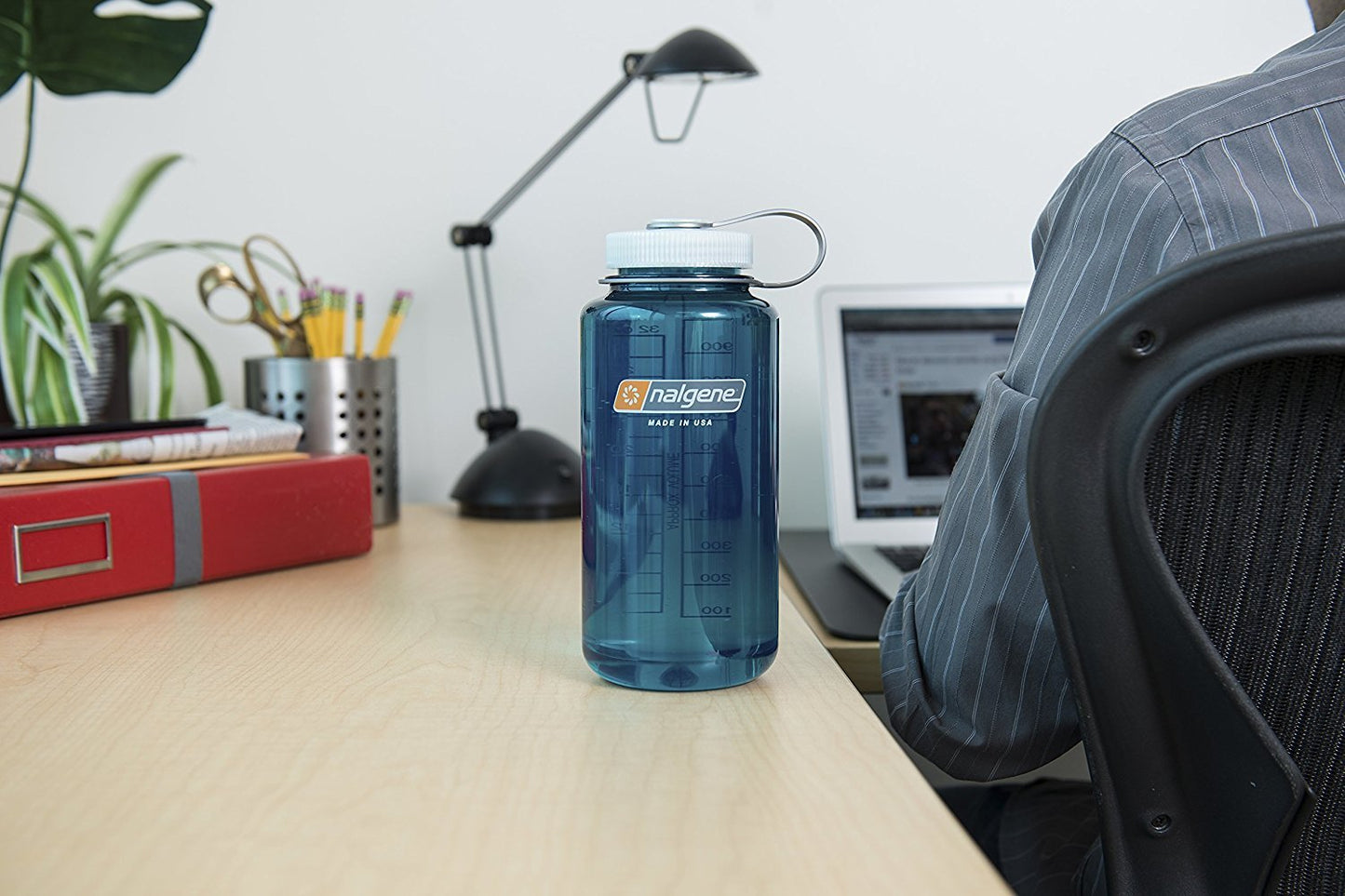 Nalgene Tritan Wide Mouth BPA-Free Water Bottle, Outdoor Red, 32 oz