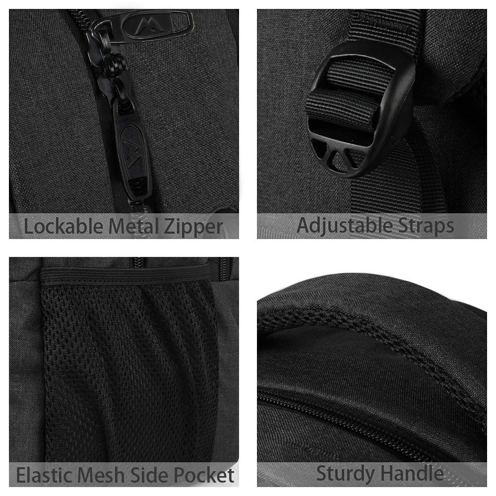 MATEIN Business Laptop Backpack, 15.6 Inch Travel Laptop Bag Rucksack, Water-Resistant Bag Daypack for Work College Computer Men Women Backpack, Black