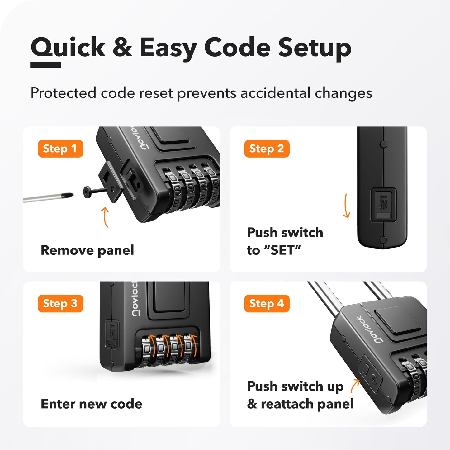 2.76 in Long Shackle Combination Lock for Outdoor & Indoor | Heavy Duty, Weatherproof, 4-Digit Security | Padlock for Gates, Fences, Sheds, Lockers, Storage | 1-Pack, Black