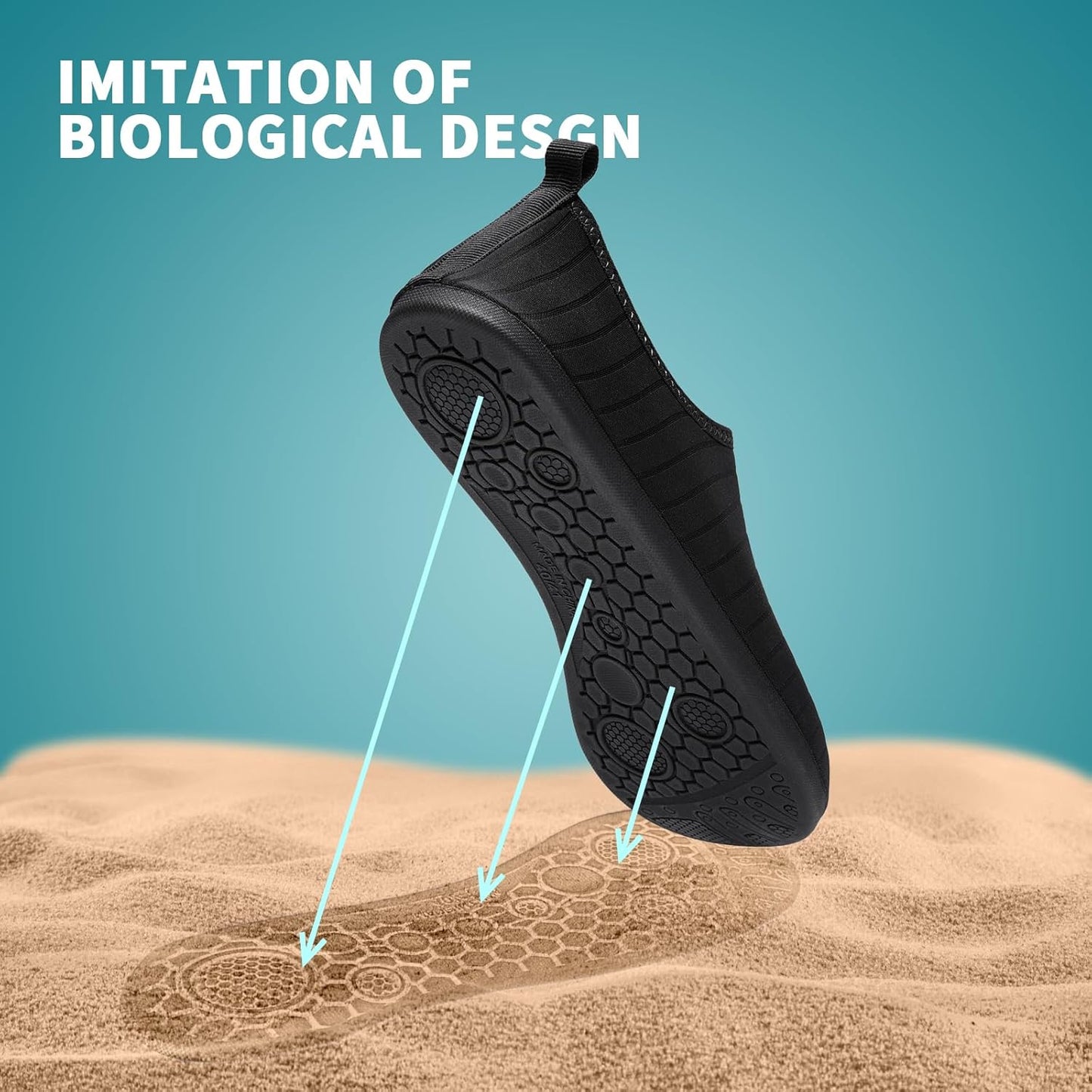 Racqua Water Shoes - Comfortable Swim Aqua Socks for Men & Women | Quick-Dry Design