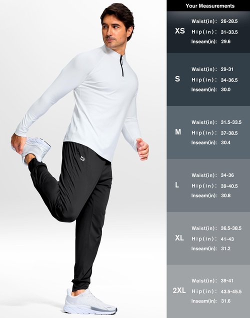 G Gradual Men's Joggers Lightweight Athletic Workout Pants with Pockets Stretch Track Running Sweatpants for Men Gym Sports(Black,L)