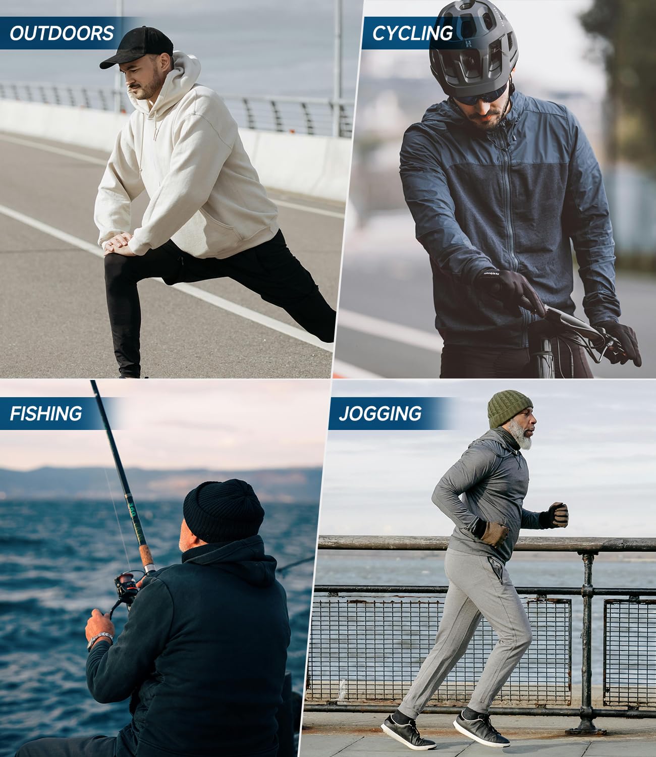 BAMBOO COOL Men's UPF 50+ Sun Protection Hoodies Soft and Lightweight Long Sleeve SPF Fishing Thumbhole Shirts Hooded Blue Gray