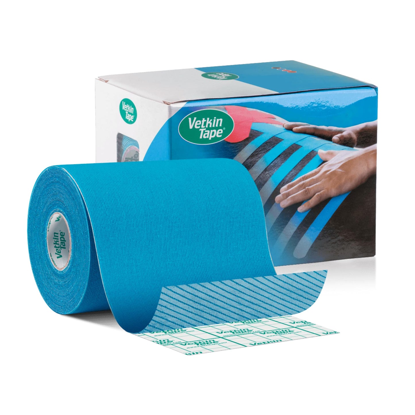 VetkinTape® Veterinary Kinesiology Tape Blue | Kinesiology Tape for Horses & Dogs | Equine & Canine Kinesiotape | Latex Free and Quality Mark Certified Ktape | 4 inch | Pack of 1 Roll