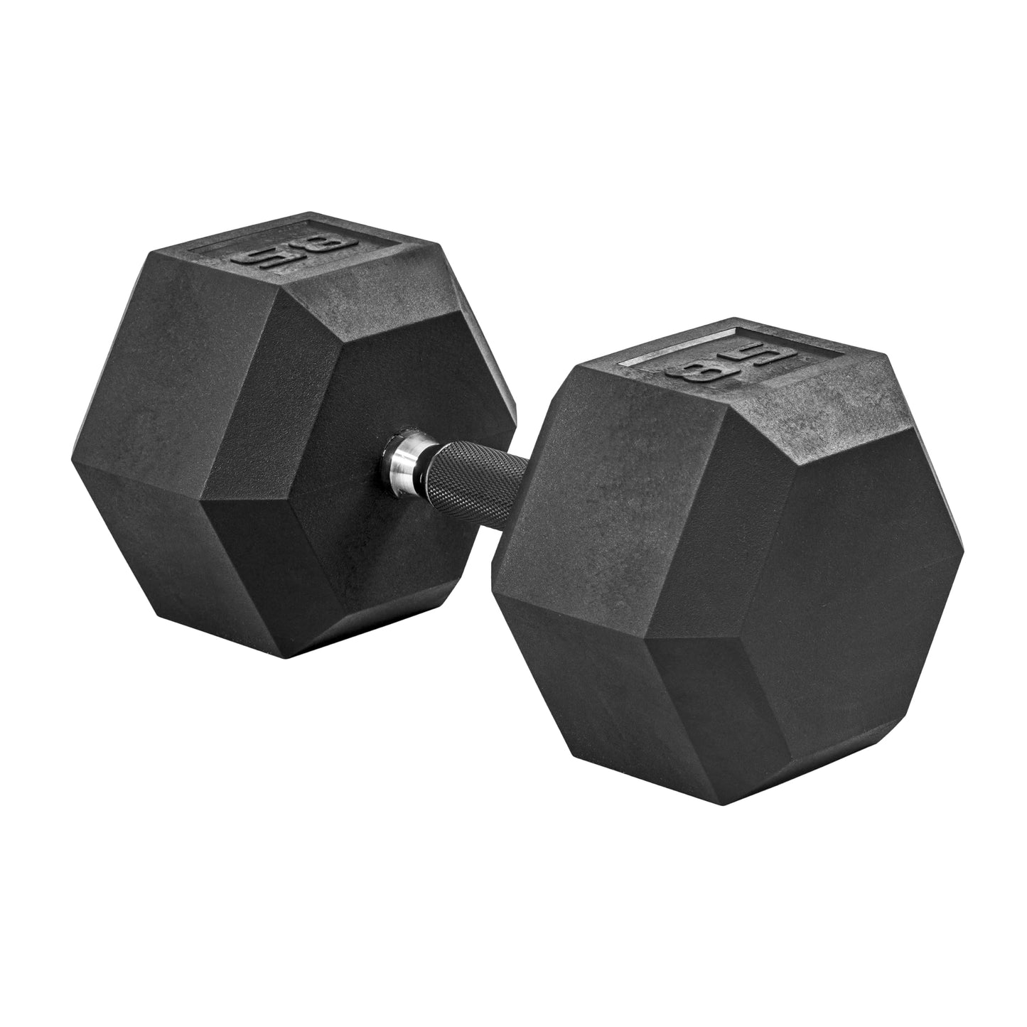 CAP 85 LB Rubber Coated Hex Dumbbell Weight, Rubber Free Weights for Home Gym Strength Training, Comfort Grip Handle, Single