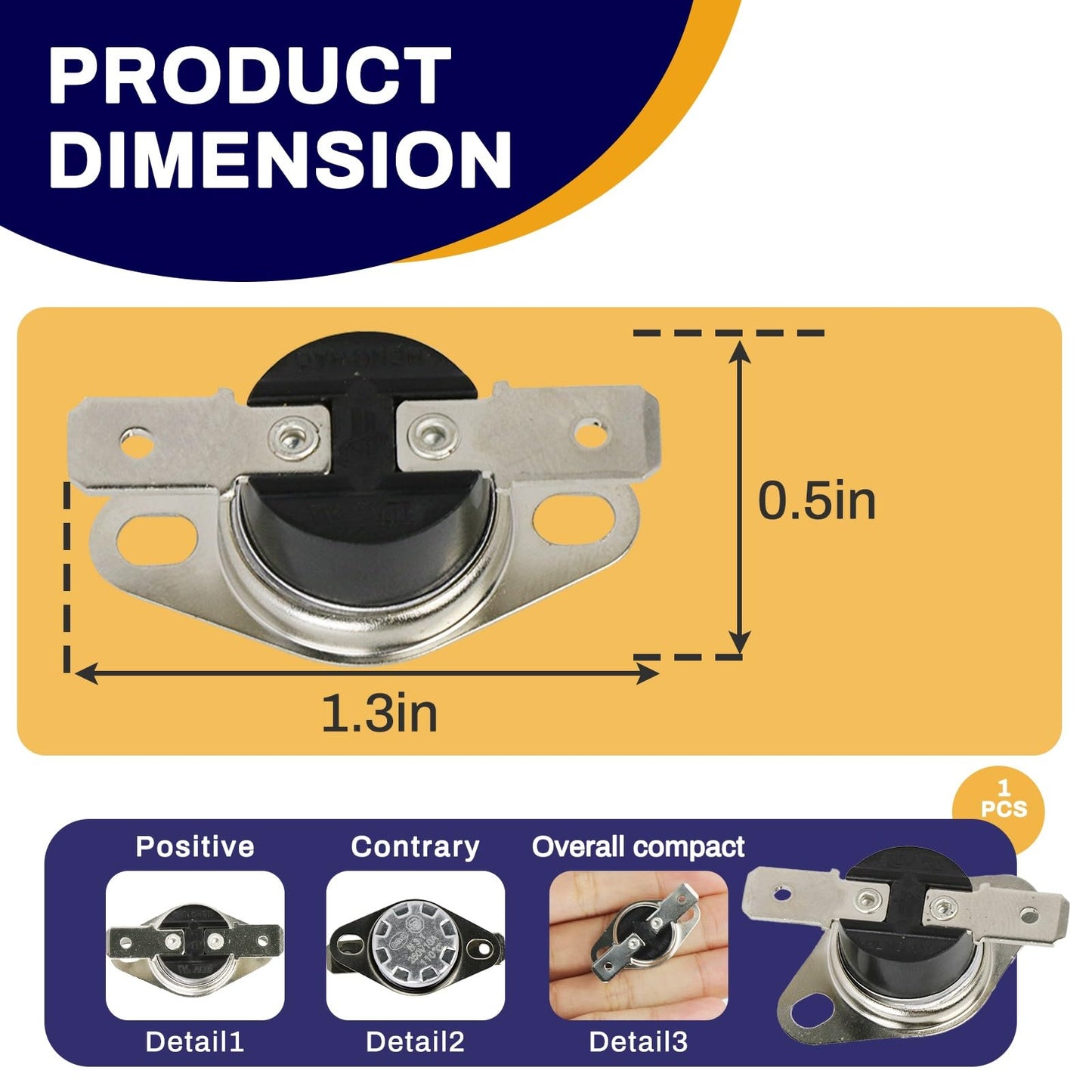 KSD201 110-0 - Microwave Oven Thermostat Fit for GE JES1657SMSS Temperature Control Switch