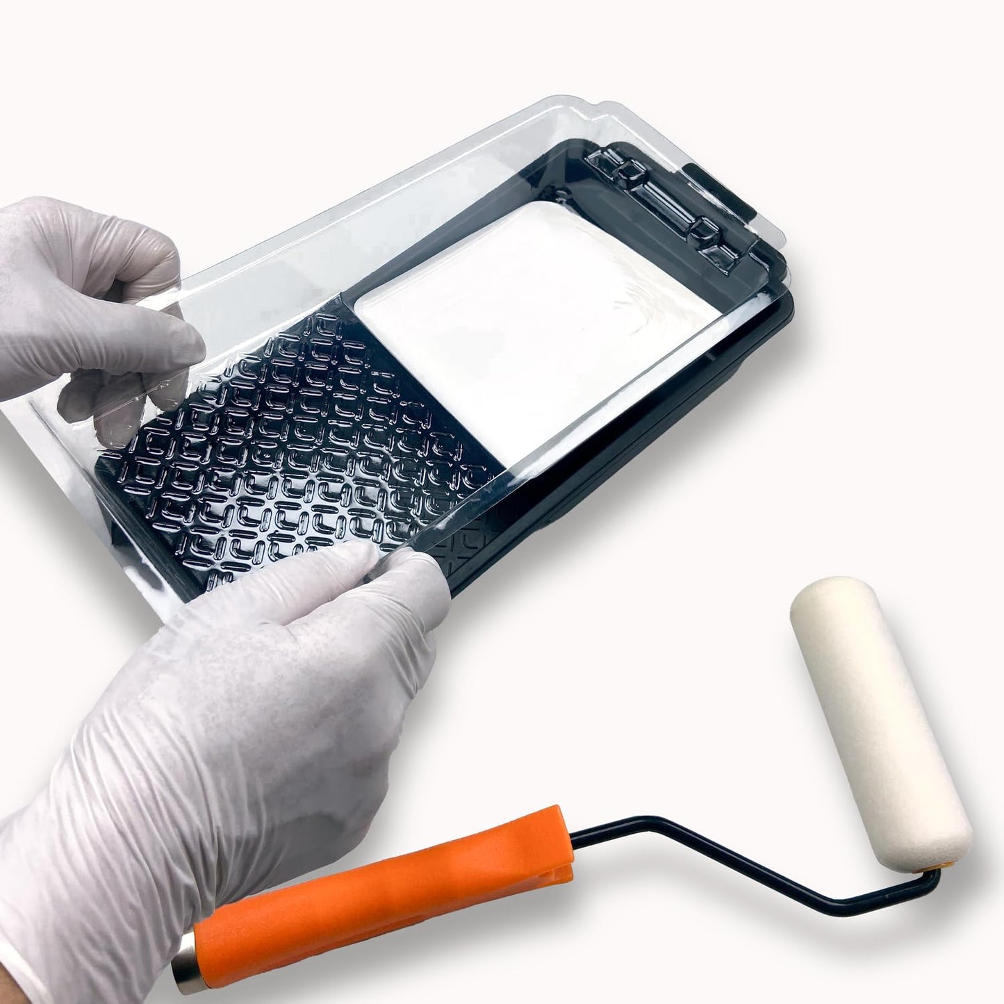 Greatandrew 4-inch Paint Roller Tray Set, 15-Pack Painting Tool Kit - 11 Paint Tray & Liners, Foam & Microfiber Paint Roller, Roller Frame, Paint Brush for Painting Wall, DIY Project