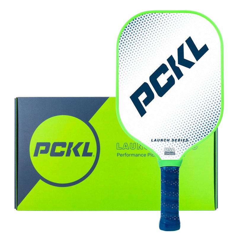 PCKL Launch Series Pickleball Paddle Racket | USA Pickleball Approved (USAPA) | Fiberglass Face with Large Sweet Spot | Honeycomb Core (White)