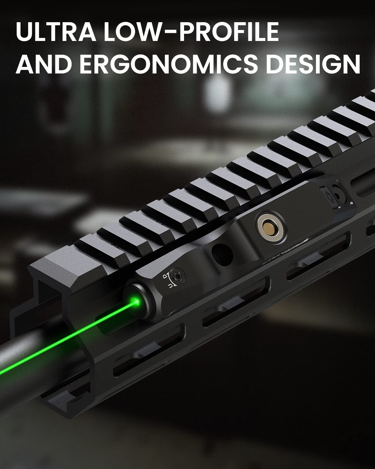 Votatu M4L-G Green Laser Sight Compatible with M-Lok Rail Surface, Ultra Low-Profile Tactical Rifle Laser Sight with Strobe Function Magnetic Rechargeable,IIIA Class Laser Power Output ≤5mw