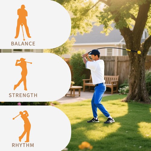 BGOJAB Golf Swing Trainer Aid, 48IN Swing Training Sticks for Improved Rhythm, Flexibility, Balance, Tempo, and Strength, Warm-Up Practice Equipment for Indoor & Outdoor, Thoughtful Gift for Golfers