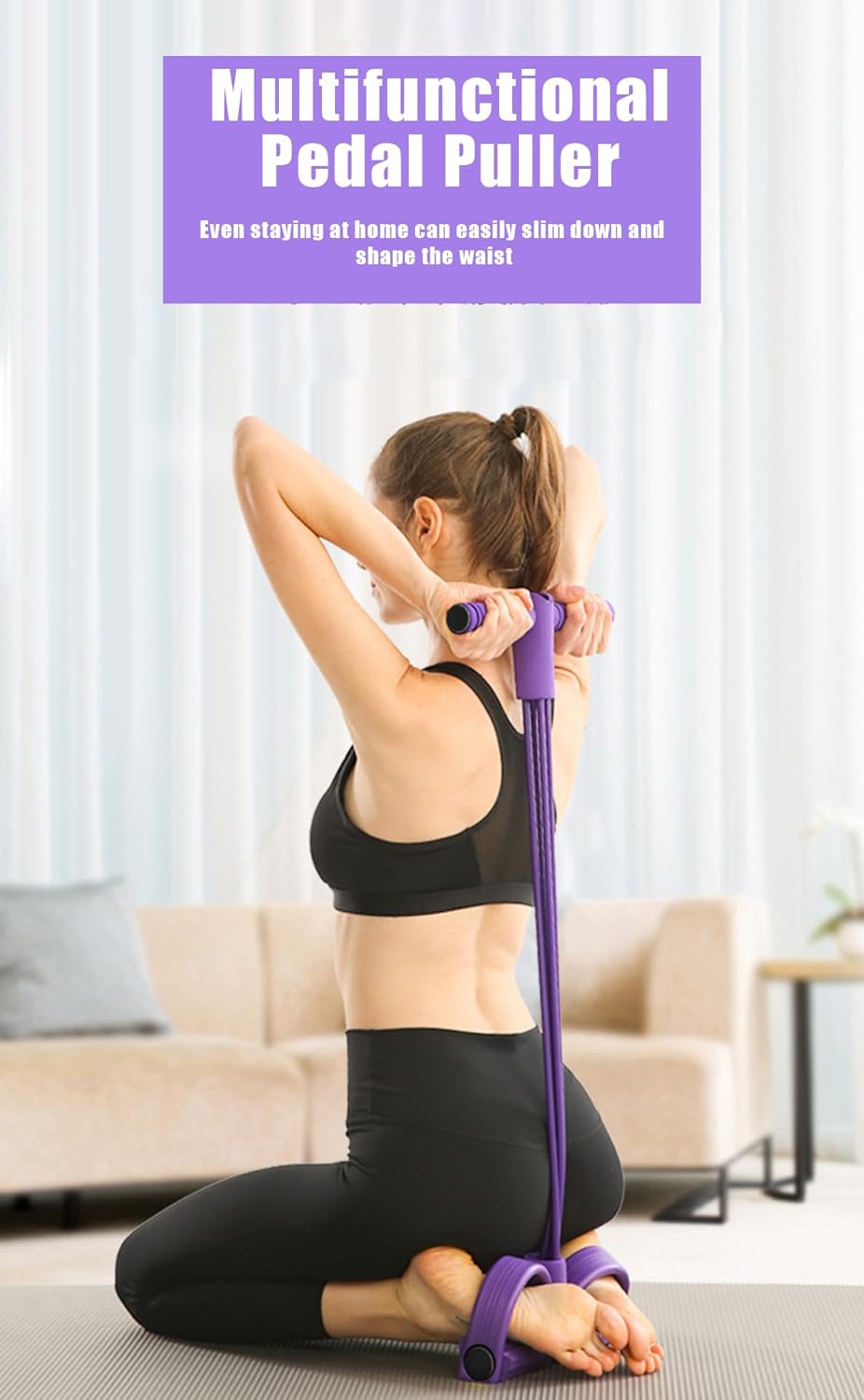 Skiennix Fitness Resistance Bands - 4 Tube Pedal Ankle Puller for Strength Training | Home Gym Equipment