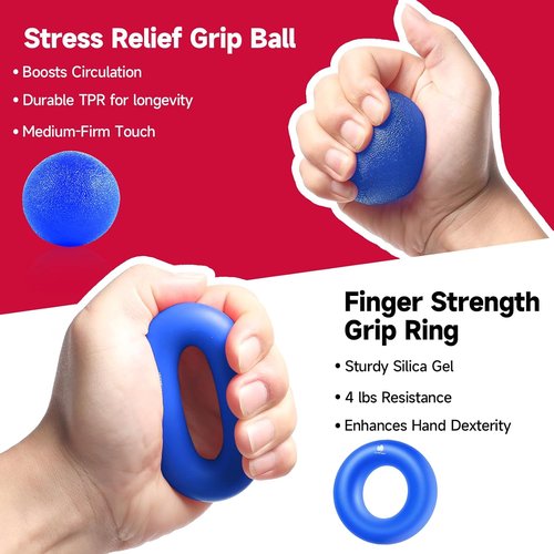 FitBeast Grip Strengthener Kit - Adjustable Resistance Hand Grips for Forearm Strength - 5 Pack