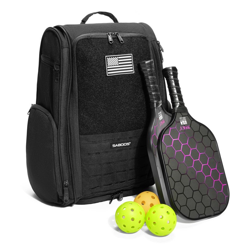 Saboos Pickleball Bag for Men and Women, Fits 6 to 8 Paddles, Large Pickleball Backpack with Shoe Compartment and Fence Hook,Pickle Ball Backpack